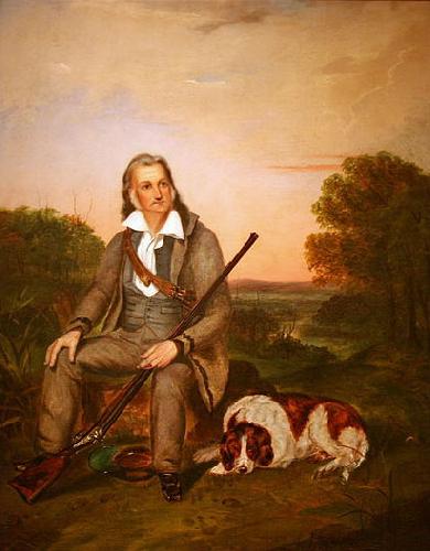 unknow artist Oil on canvas portrait of John James Audubon